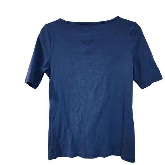 Tommy Hilfiger Womens Navy Blue Crew Neck T-Shirt Size M - Picture 2 of 3